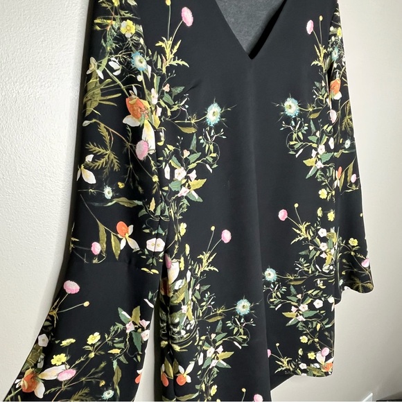RACHEL Rachael Roy Floral Print Shift Long Sleeve Mid-Length Dress - Picture 6 of 12